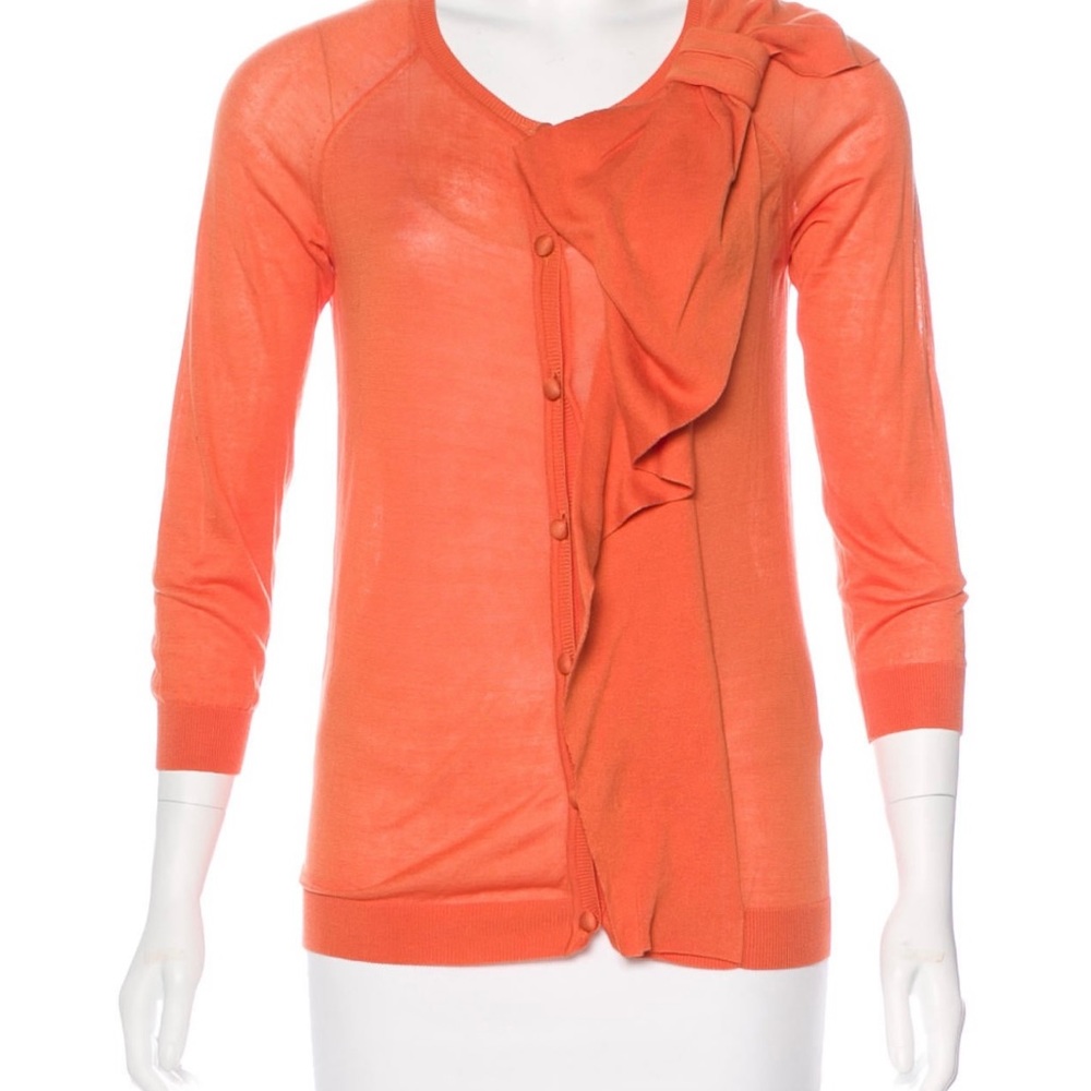 Orange Red Valentino lightweight knit cardigan